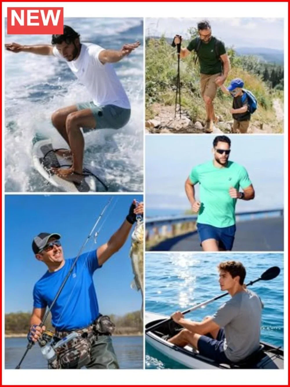 Men's UPF 50+ Rash Guard Shirt Quick Dry UV Sun Protection Swim Tee